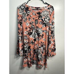 laugh out loud always womens long sleeve floral dress shirt size large
